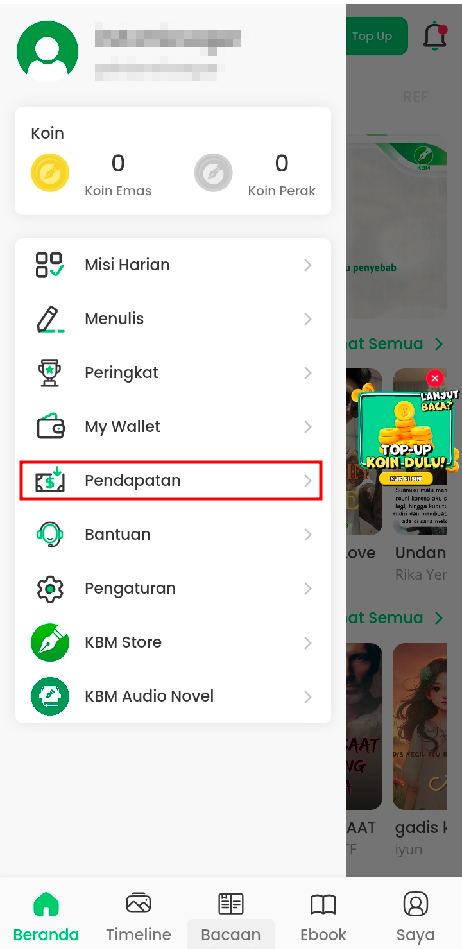 menu pendapatan